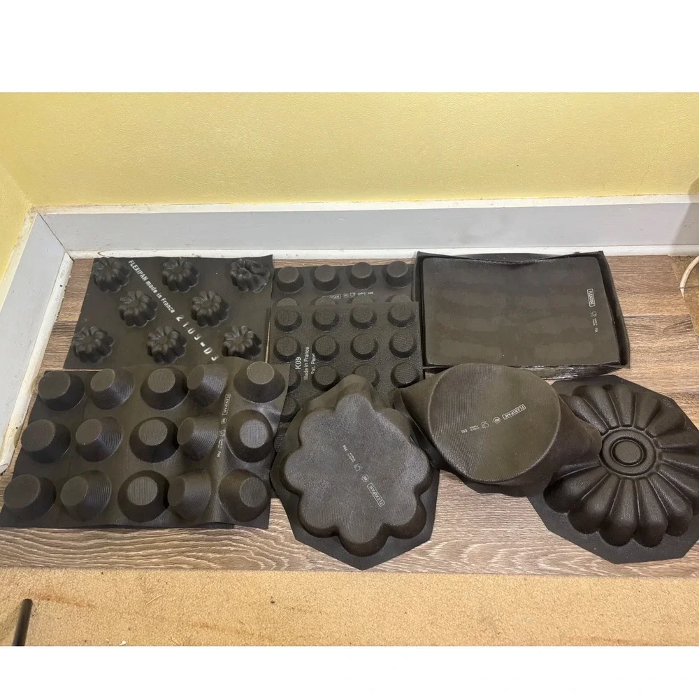 Demarle Flexipan Silicone Baking Molds Set 9pc France Professional Pastry Black